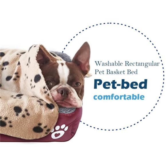 Dog and Cat Bed Mattress Washable Pads Room Waterproof Bottom-Wine Red - Picture 2 of 7